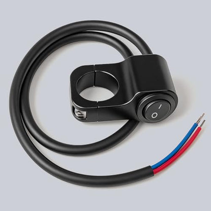 Motorcycle Handlebar Switch ATV Light Switch Waterproof Aluminum Alloy Toggle Switch for Motorcycle Light Bike Light Spotlight 7/8"(22MM) 1 Pcs