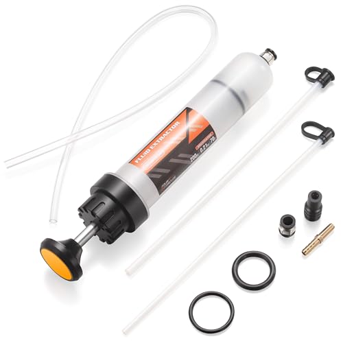 FOUR UNCLES Fluid Transfer Syringe with Flexible Hose for Oil Service - size: 200cc(58cm hose)