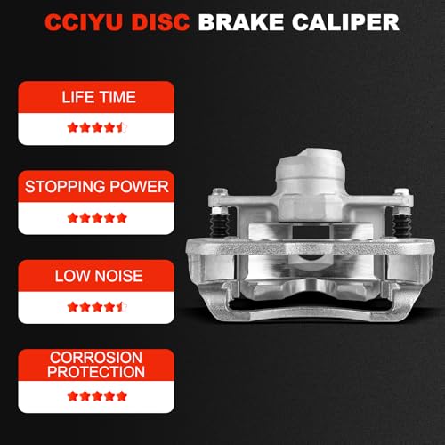 cciyu Front Left Disc Brake Caliper Assembly with Bracket 18B5068 - size: Front Left[18B5068]