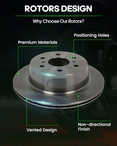 SCITOO Brake Kits Front Rear Brake Rotors Brake Pad:55133;55097;D1363;D1707 - size: 55133+D1363 & 55097+D1707 [4+8PCS]