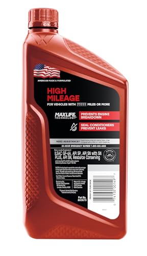 Valvoline High Mileage with MaxLife Technology 10W-30 Synthetic Blend Motor Oil 1 Quart - size: 1 qt (Pack of 1), style: High Mileage