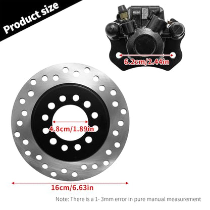 Rear Front Hydraulic Brake Assembly Caliper Master Cylinder Kit, with Disc Brake Plate Rotor Brake Pad, Replacement for Coleman CT100Ut, for 50cc 70cc 90cc 110cc 125cc Go Kart Golf Cart ATV - color: black