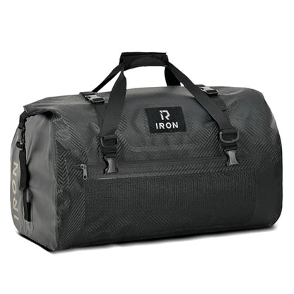 IRON JIA'S Motorcycle Dry Bag, Waterproof Duffel Bag with Roll-Top Closure - color: Carbon Fiber, size: 30L