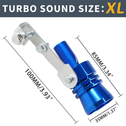Universal Blue Universal Turbo Sound Whistle Muffler Pipe Sounder Simulator Tailpipe Noise Sound Enhancer Compatible with Motorcycle, Truck, Cars, Dirt Bike and Scooter(XL 2 Pack) - color: Blue