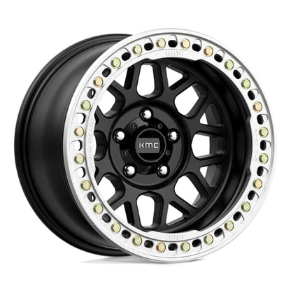 KMC Wheels KM23578550700 Grenade Crawl Beadlock KM235 17X8.5 5X5.0 S-BLK 00MM - color: SATIN BLACK, size: 17X8.5, 5X5.0, 4.75, 0mm