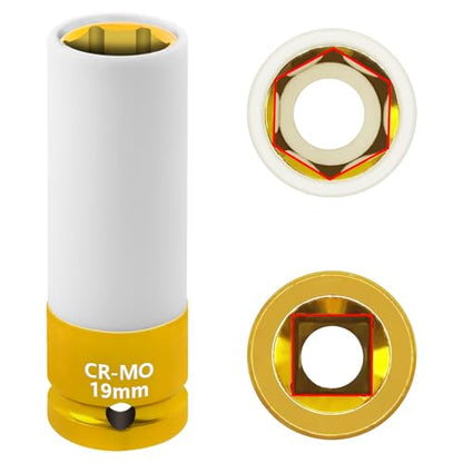 19mm 1/2"Drive Wheel Protector Impact Socket, Lug Nut Impact Socket - size: 19MM