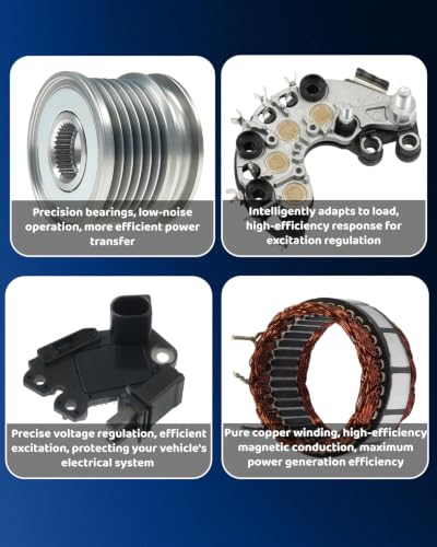 WorldCraft 12V 205A High Output Alternator for Ford F250 F350 Super Duty 6.0L - size: 6C3Z-10346-BA