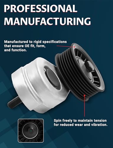 Drive Belt Tensioner Assembly with Pulley for Grand Cherokee 5.2L/5.9L - size: 38116