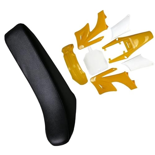 Apollo Orion Pit Bike Plastics Fender Kit with Complete Tall Seat for 110cc 125cc 150cc 160cc 250cc Thumpstar Atomik SSR Dirt Bike Off-Road Body Fairing Fender Replacement Set (Yellow, Apollo) - color: Yellow