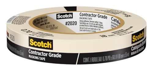 Scotch Contractor Grade Masking Tape, 0.70 in x 60.10 yd, 1 Roll - size: 0.70" Width, style: 1 roll