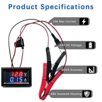 Parasitic Battery Drain Tester, 12V Automotive Fuse & Parasitic Draw Tester with Voltage Display, No Multimeter Required