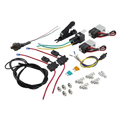TCT-MOTORPARTS Rear Air Ride Suspension w/Air Tank Fit for Harley Touring - color: Air Ride Suspension Set w/ Tank