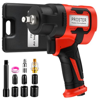 Proster 3/8" Air Impact Wrench 800ft-lb Torque 10000RPM 6pc CR-V Socket Kit - size: 3/8 Inch