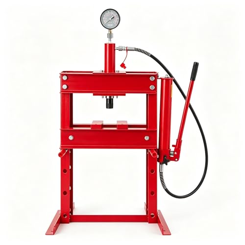 10 Ton Hydraulic Shop Press with Pressure Gauge & Plate