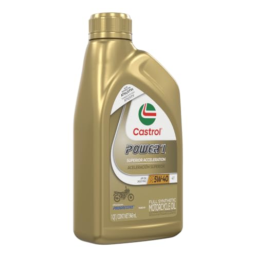 Castrol Power1 4T 5W-40 Full Synthetic Motorcycle Oil, 1 Quart, Pack of 6 - size: 1 Quart