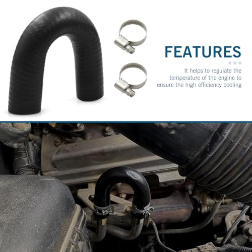 Pack-1 Car Heater Core Crossover Cooling Water Bypass Hose Connector, 551699 U-shaped Rubber Heat-resistant and Leak-proof Hose with Clamp, Compatible with LS1 LSX LS2 LS3 LQ4 LQ9 (Black)