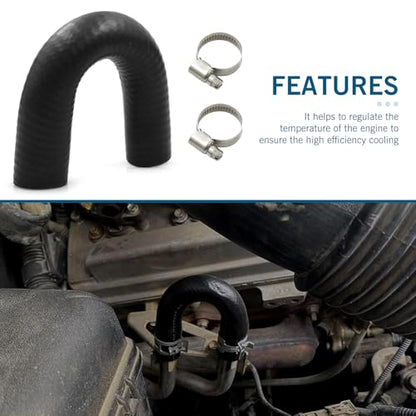 Pack-1 Car Heater Core Crossover Cooling Water Bypass Hose Connector, 551699 U-shaped Rubber Heat-resistant and Leak-proof Hose with Clamp, Compatible with LS1 LSX LS2 LS3 LQ4 LQ9 (Black)