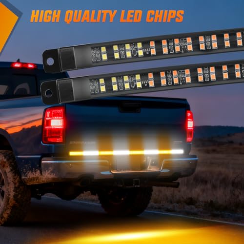 Nilight 60 Inch Emergency Strobe Light Strips with Controller Amber White - color: 60" Tailgate Strobe w/ Controller Amber/White