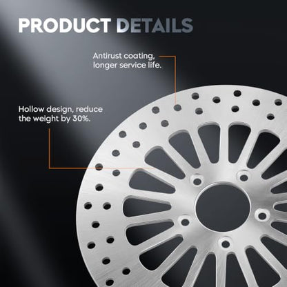 11.8" Silvery Front Brake Rotors Disc w/Bolts Fit for Harley Davidson Touring,for Road King/Electra Glide/Street Glide/Road Glide 2008-2022-1 PCS - size: 1 Front Rotor