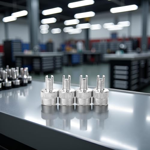 4Pcs Silver Slotted Valve Cap Metal Slotted Slot Valve Caps with Valve Core Remover Wheel Caps for Schrader Car Motorcycle Bikes Nipple Caps Cover，Valve Stems and Caps，Stem Caps