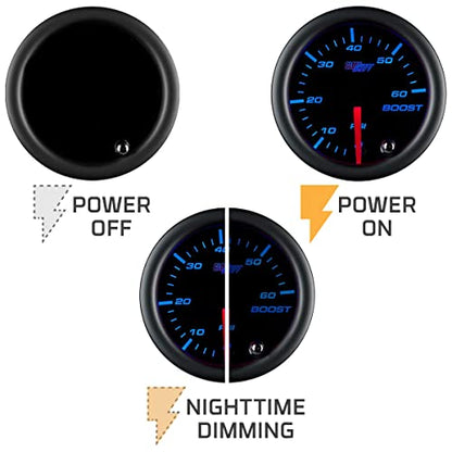 GlowShift Tinted 7 Color 3-Gauge Diesel Truck Set, 2-1/16" 52mm