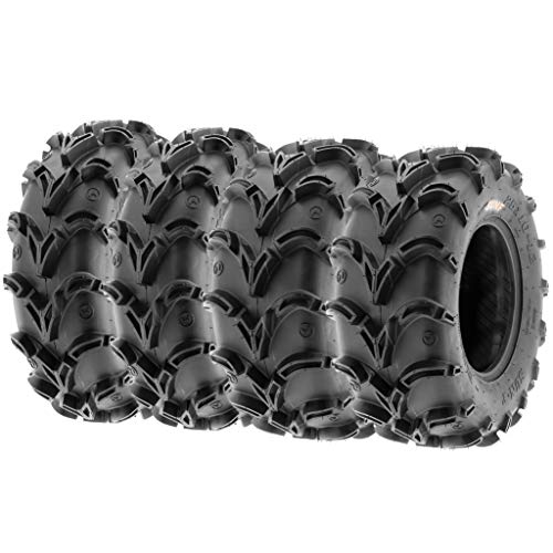 Set of 4 SunF A050 26x9-12 Front & 26x11-12 Rear Deep Mud + Trail ATV UTV Off-Road Tires, 6PR, Tubeless - size: 26x9-12 & 26x11-12