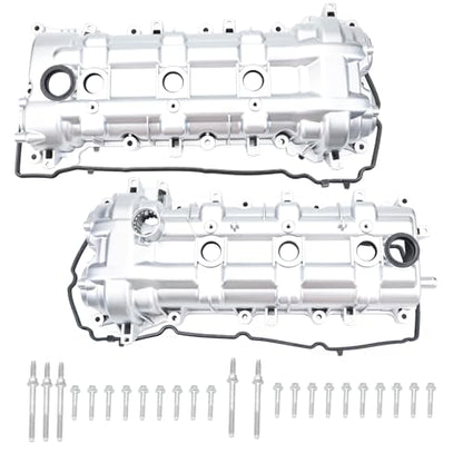 MITZONE Aluminum Valve Cover Set Compatible with 2011-2022 Dodge Grand Caravan Journey Jeep Grand Cherokee Wrangler Chrysler Town Country RAM 3.2L 3.6L V6 264-938 05184069AN - size: Right Side & Left Side