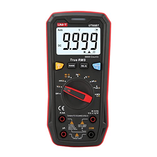 UNI-T Multimeter Tester True RMS UT60BT Temperature Measurement,NCV,Duty Cycle,Diode Test,Digital Voltmeter & Ohm Meter,Smart Multimeter 1000V for Electrical Troubleshooting - size: UT60BT