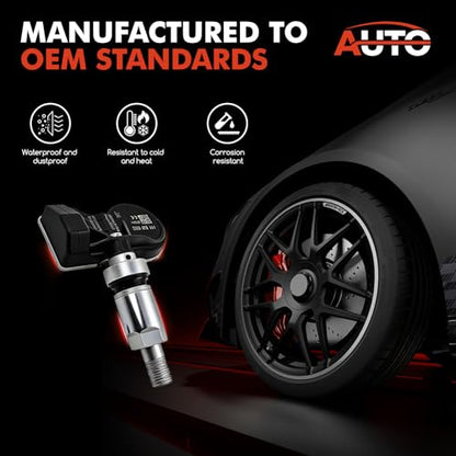 4Pack Universal Pre-Programmed TPMS Sensor Tire Pressure Monitoring Sensors Compatible with 2000-2023 Mercedes Benz Model 433Mhz 315Mhz