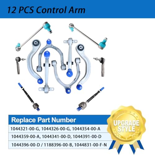 Front Upper and Lower Control Arm Sway Bar Link Outer Tie Rod End Inner Tie Rod End Kit Compatible With 2017-2021 Tesla Model 3