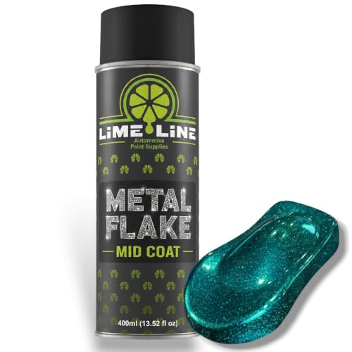 LiME LiNE Metal Flake Midcoat Automotive Grade Sparkle Spray Paint - No Equipment Needed - Finish with 2K Clearcoat (Turquoise, 1. Spray Paint Only) - color: Turquoise
