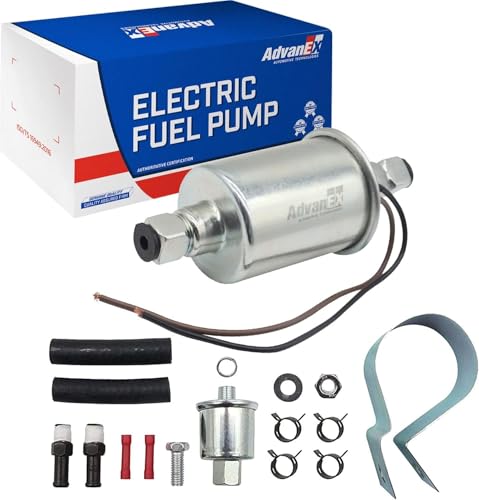 Universal Electric Fuel Pump 12V Low Pressure Gasoline Diesel Transfer Pump for Carburetor with Installation Kit E8012S - size: E8012S(5-9 PSI)
