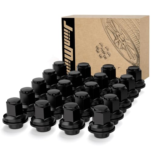 JiiinMiiin M12x1.5 OEM Factory Style Black Lug Nuts with Mag Seat, 20pcs - color: Black, size: M12x1.5, style: 20pcs - 1.46" tall