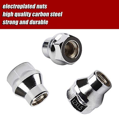 12x1.5 Extended (ET) Lug Nuts, Chrome, 24PCS - color: Chrome, size: 1.1inch