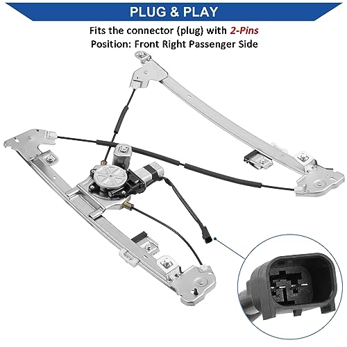 Obaee Window Regulator with Motor Front Right Passenger Side, OE 741-429 - size: Front Right Passenger Side