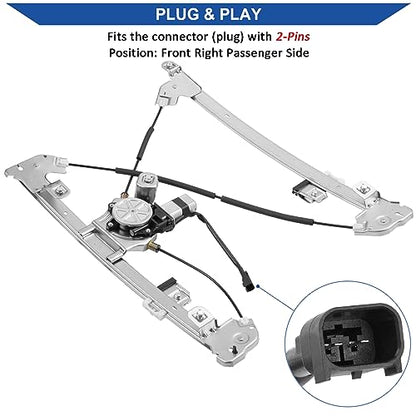 Obaee Window Regulator with Motor Front Right Passenger Side, OE 741-429 - size: Front Right Passenger Side