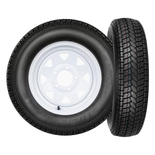 TUFFIOM 2 Pack 175/80/13 Trailer Tire and Wheel Assembly, 5 Lug on 4.5 Inch PCD with 13" Rims Load Range C 6PR White, ST175/80D13 - color: White, size: ST175/80D13