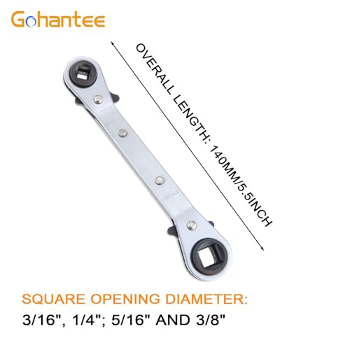 Refrigeration Ratchet Wrench 4 Different Sizes 1/4 x 3/16 x 3/8 x 5/16