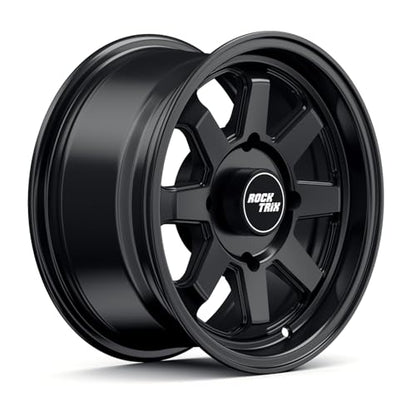 RockTrix RT116 14x7 ATV UTV Wheel 4x110 4+3 Offset, Matte Black, 1pc Single - size: 14x7 (4+3)
