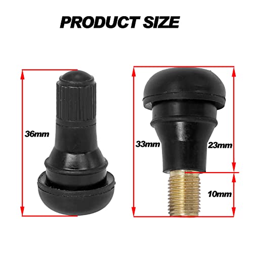 BLACKHORSE-RACING 25 Pack TR412 Rubber Tire Snap-in Short Valve Stem - size: TR412-25pcs