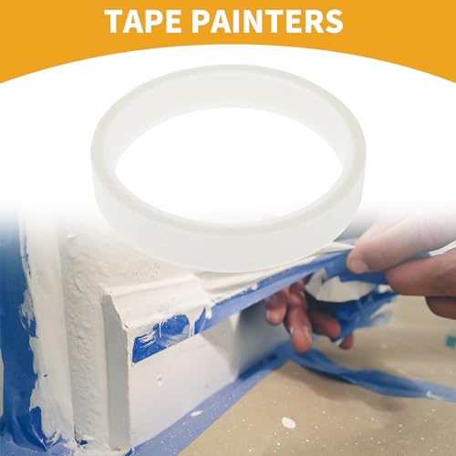 1 Pc 0.6 Inches x 10.9 Yards Universal Painters Tape - DIY Car Auto Paint for Masking Tape No Residue - Crepe Paper White - color: White, size: 0.6 Inches x 10.9 Yards