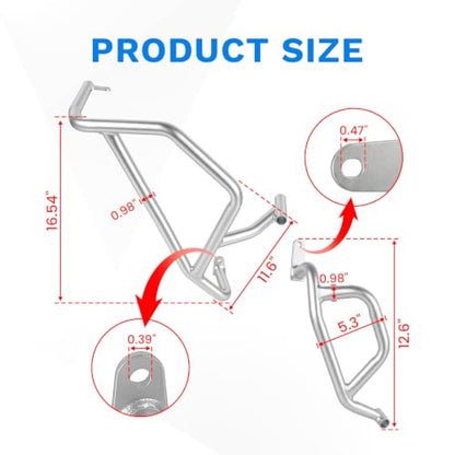 CHIFUN Engine Guard Crash Bars for 450MT Ibex 450 2024-2026, Motorcycle Upper and Lower Highway Frame Gas Fuel Tank Falling Protection Bars (Sliver) - color: Sliver