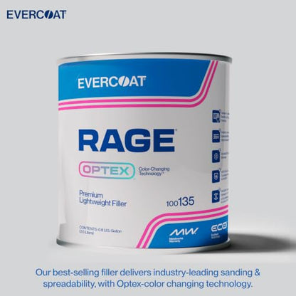 Evercoat Rage Optex - Sanding Body Filler for Steel, Fiberglass, Aluminum and More - 128 Fl Oz - style: Rage Optex