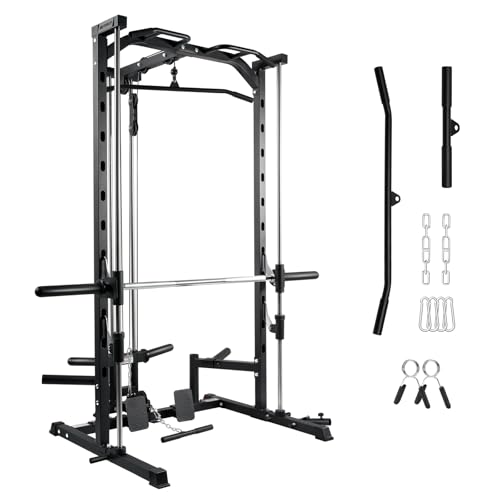 RitFit Smith Machine Power Rack with LAT-Pull Down System - style: Smith Machine Black 2.0
