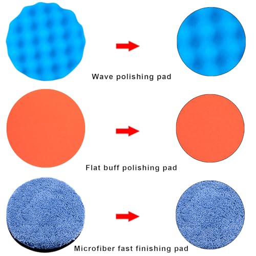 SIQUK 16 Pieces Buffing Pads 7 Inch Car Polishing Pad Kit Foam Polish Pads - size: 7 Inch