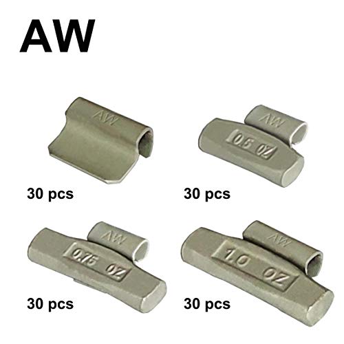 AW-M120 Wheel Weight Kit AW Style 120pcs/kit;Grey 120pcs/kit: 1/4oz, 1/2oz, 3/4oz, 1oz 30pcs Each - size: AW-M120