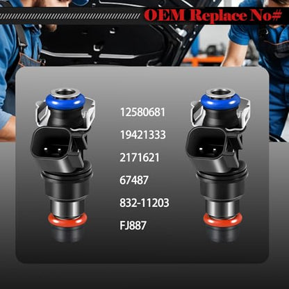 Fuel Injectors 12580681 Set of 8 Compatible with Chevy Avalanche 2007-2009,for Express 2500 2008-2009,for GMC Envoy 2005-2009,for Yukon 2007-2009,for Hummer H2 2008 FJ887