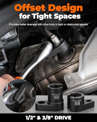 7 Piece Oxygen Sensor Socket Set with Ratchet Wrench