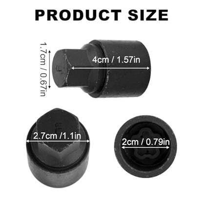 F-Wheel Locking Nut Tool, Special Steel Wheel Security Kit,Anti Theft Lug Nut Key for Dismantling & Installing Anti Theft Lugnut Tool Socket Remover Hand Repair Tools
