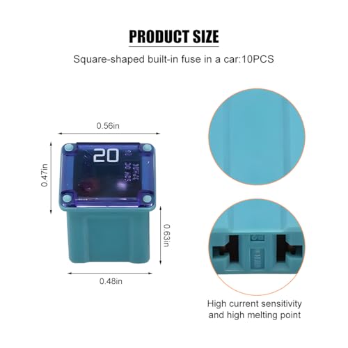 10 Pack 58 V 20 A Low-Profile Micro Cartridge Fuses - color: 20A
